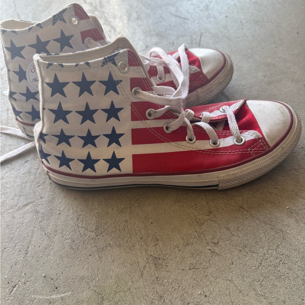 Converse Red and White High-Top Sneakers
